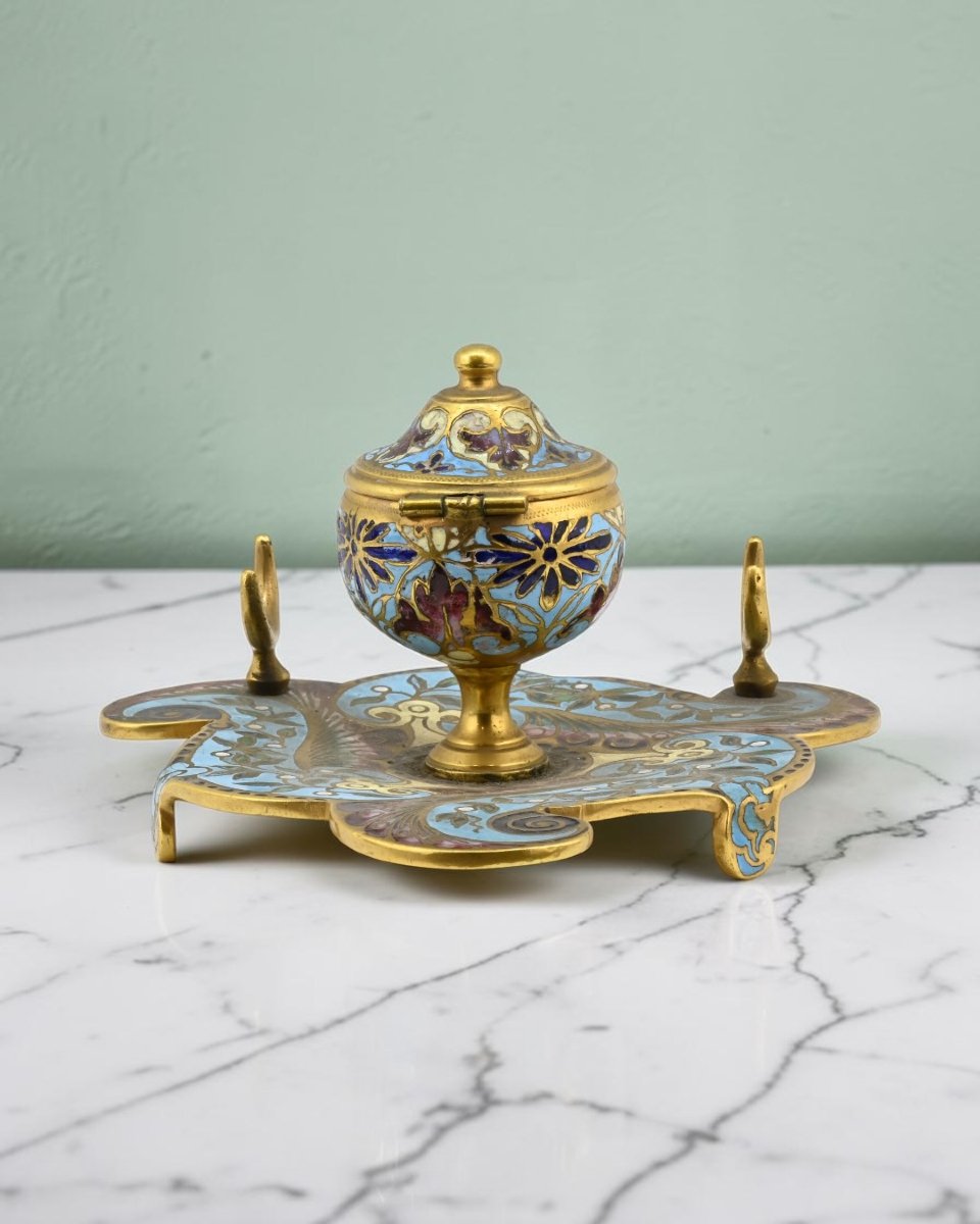 Calamio in Cloisonné - Francia Inizio XX Secolo-photo-1